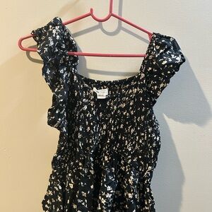 Japna Black and White Floral Tank Top